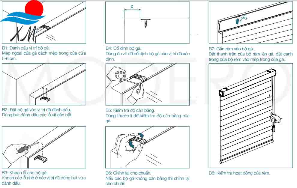 Cách lắp rèm cầu vồng 2