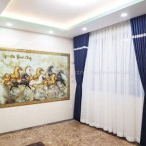 Rèm Vải 2 Lớp Màu Xanh XM 25